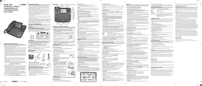 Uniden 1360 Call Waiting Caller ID Speakerphone User's Guide - cover page