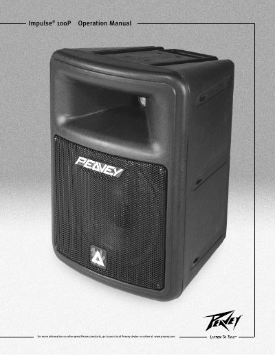 Peavey Impulse 100P Operation Manual - cover page