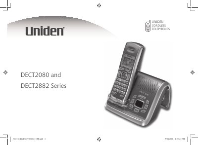 Uniden DECT2080/DECT2882 Series Cordless Telephone User Manual - cover page