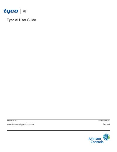 Tyco TycoAI User Guide - cover page