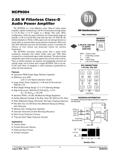ON Semiconductor NCP9004 Datasheet - cover page