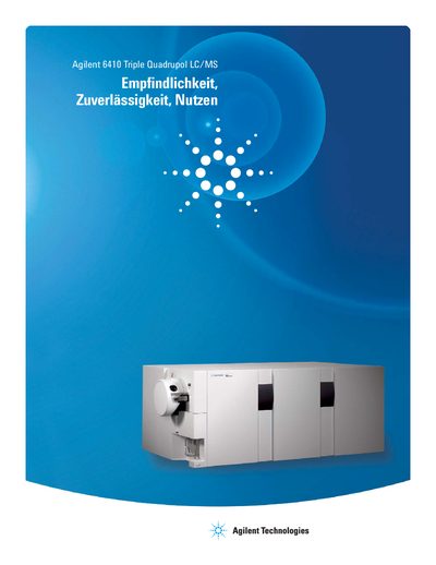 Agilent 6410 Triple Quadrupole LC/MS Sensitivity and Reliability Brochure - cover page