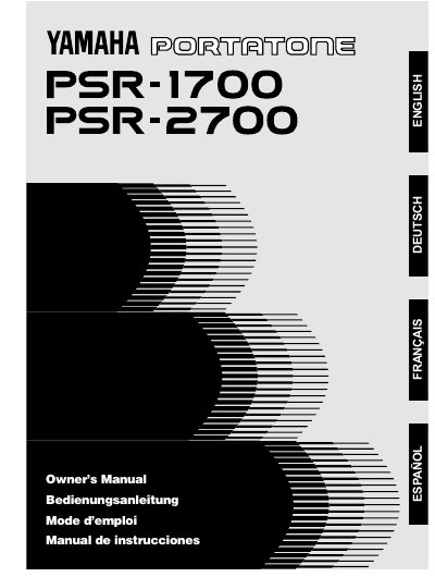 Yamaha PSR-1700/2700 Owner's Manual - cover page