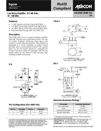 tyco Electronics AM-/AMC-/AMS-162 handbook - cover page
