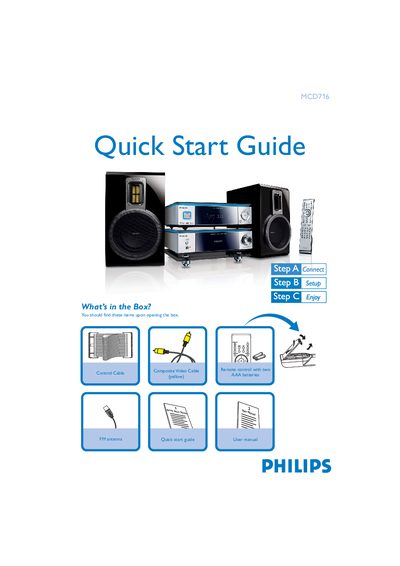 Philips MCD716 Quick Start Guide - cover page