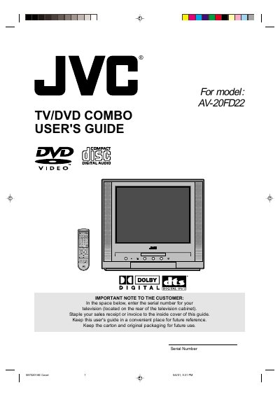 JVC AV-20FD22 TV/DVD Combo User's Guide - cover page