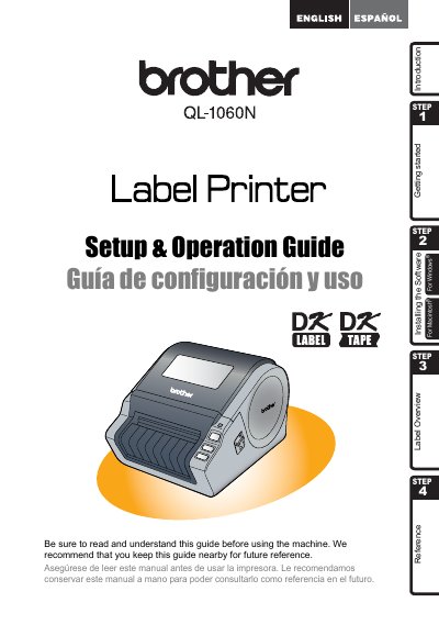 Brother QL-1060N Label Printer Setup & Operation Guide - cover page