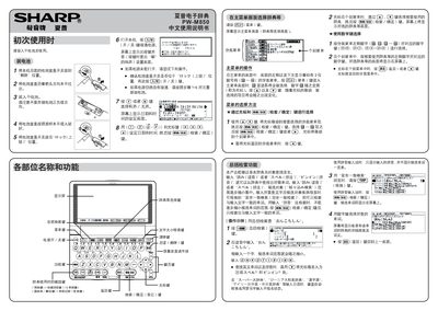 Sharp PW-M850 Electronic Dictionary User Manual - cover page