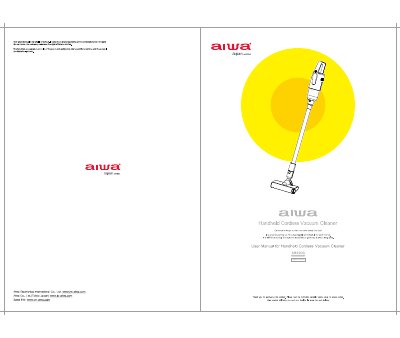 AIWA AR2203 Cordless Vacuum Cleaner User Manual - cover page