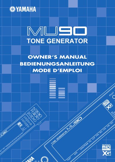 Yamaha MU90 Tone Generator Owner's Manual - cover page