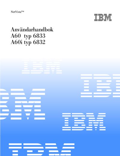IBM Anv&auml;ndarhandbok A60 typ 6833 A60i typ 6832  - cover page