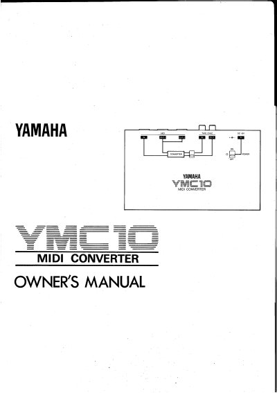 Yamaha YMC10 MIDI Converter Owner's Manual - cover page