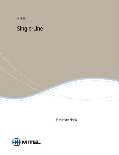 Mitel Single-Line Phone User Guide - cover page