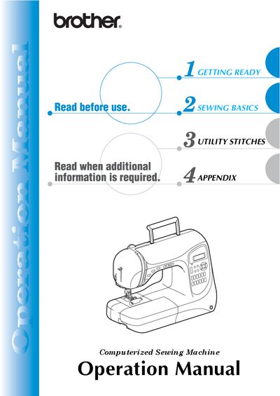 Brother NX-600 Computerized Sewing Machine Operation Manual - cover page
