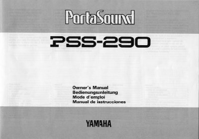 Yamaha PSS-290 PortaSound User's Guide - cover page