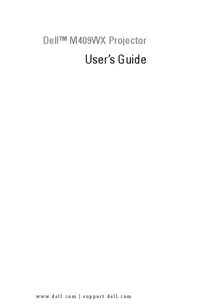 Dell M409WX Projector User Guide
