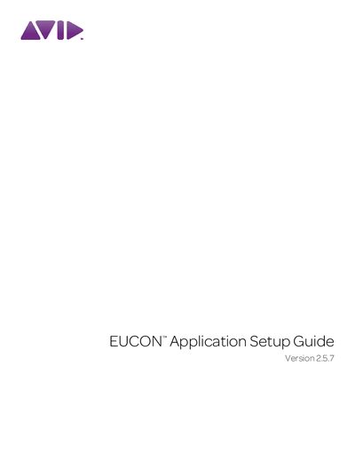 Avid EUCON Installation Guide Version 2.5.7 - cover page