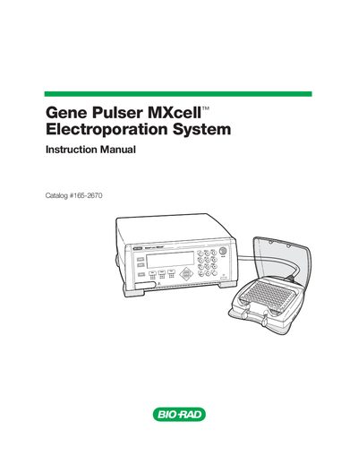 Bio‑Rad Gene Pulser MXcell Electroporation System Instruction Manual - cover page