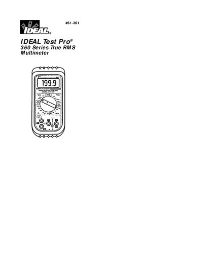 IDEAL 61-361 Test-Pro Multimeter User Manual - cover page