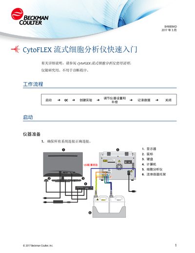 Beckman Coulter CytoFLEX Flow Cytometer Quick Start Guide - cover page