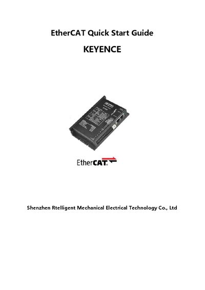 KEYENCE KV-XH16EC EtherCAT Quick Start Guide - cover page
