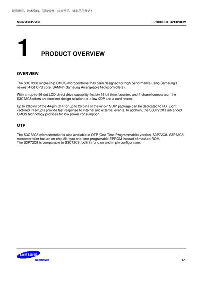 Samsung S3C72C8/P72C8 Handbook
