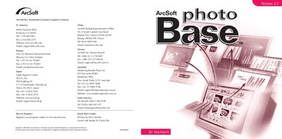 ArcSoft PhotoBase Quick Start Guide - cover page