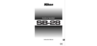 Nikon SB-28 Autofocus Speedlight Instruction Manual - cover page