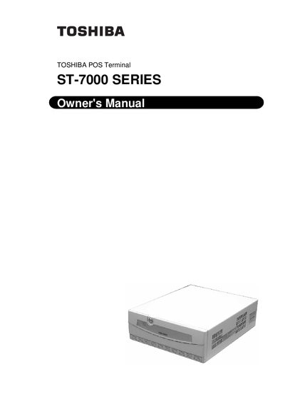 Toshiba ST-7000 Series POS Terminal Owner's Manual - cover page