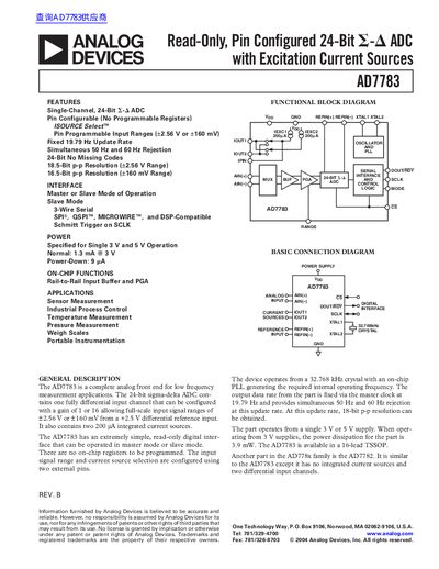 Analog Devices AD7783 Datasheet