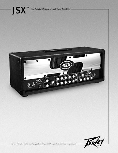 Peavey JSX Guitar Amplifier User Manual - cover page