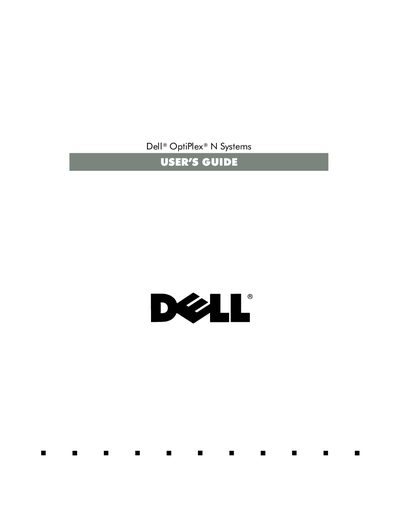 Dell OptiPlex N Systems User Manual - cover page