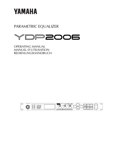 Yamaha YDP2006 Parametric Equalizer Operating Manual - cover page