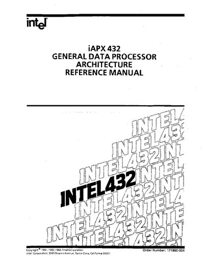 Intel iAPX 432 General Data Processor Architecture Reference Manual - cover page
