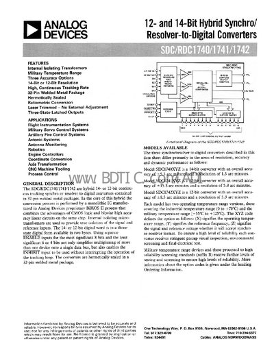Analog Devices SDC1742 Datasheet - cover page