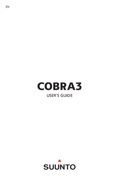 Suunto Cobra3 User Guide - cover page