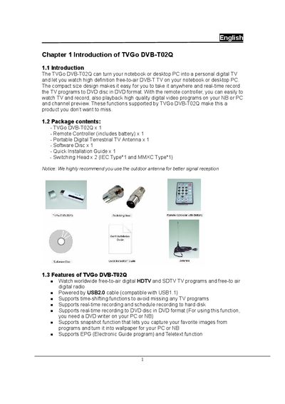 TVGo DVB-T02Q User Manual