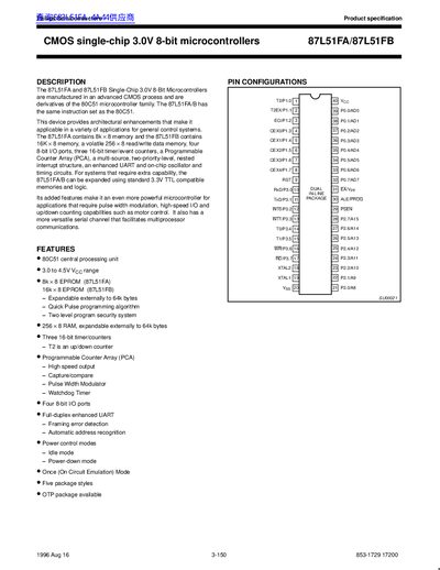 Philips 87L51FA/87L51FB Datasheet - cover page