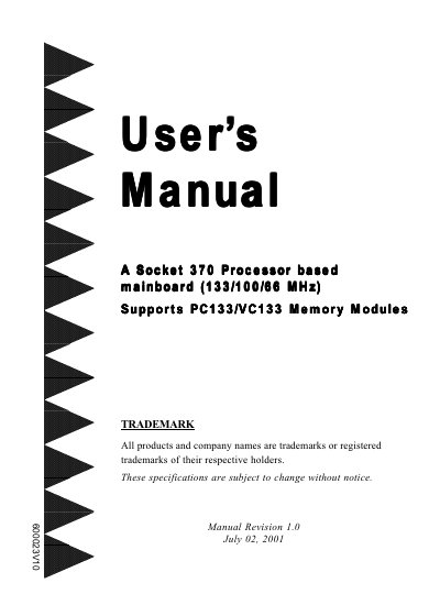 A Socket 370 Processor based mainboard (133/100/66 MHz) user manual