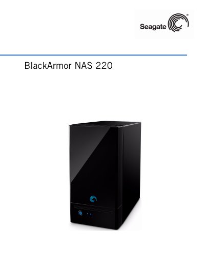 Seagate BlackArmor NAS 220 User Manual - cover page