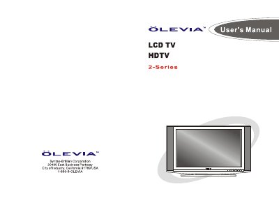 Syntax-Brillian OLEVIA 2-Series LCD TV User Manual - cover page