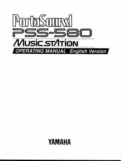 YAMAHA PSS-588 Manual - cover page