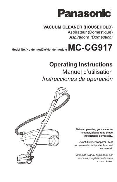 Panasonic MC-CG917 Vacuum Cleaner Operating Instructions - cover page