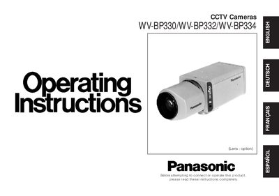Panasonic WV-BP330/WV-BP332/WV-BP334 CCTV Camera User Manual
