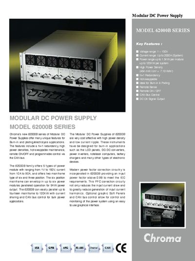 Chroma 62000B Series Modular DC Power Supply Manual