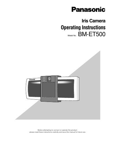 Panasonic BM-ET500 Iris Camera Operating Instructions - cover page