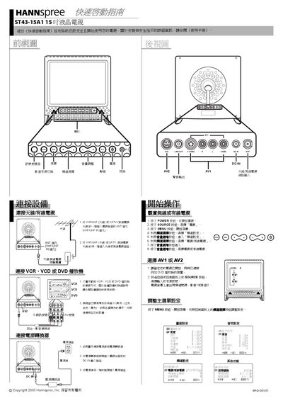 Hannspree ST43-15A1 TV Quick Start Guide - cover page