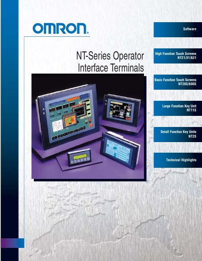 Omron NT Series Operator Interface Terminals Product Leaflet - cover page