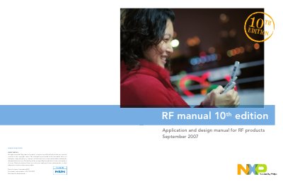 NXP RF Manual 10th Edition Application and Design Manual - cover page