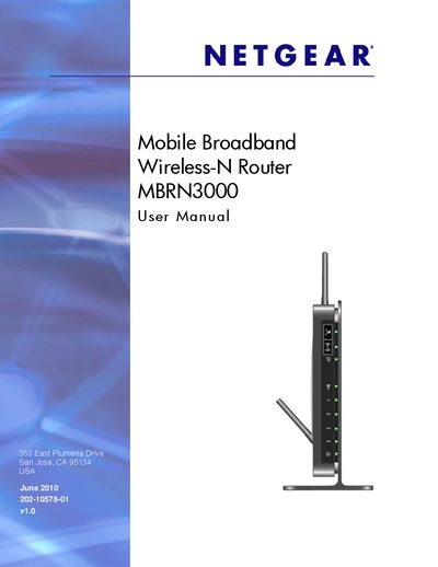 Netgear MBRN3000 Mobile Broadband Wireless‑N Router User Manual - cover page
